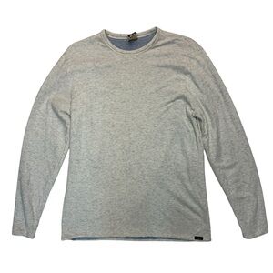 Faherty Sweater Mens Medium White Reversible Soft Pima Cotton Crewneck Pullover